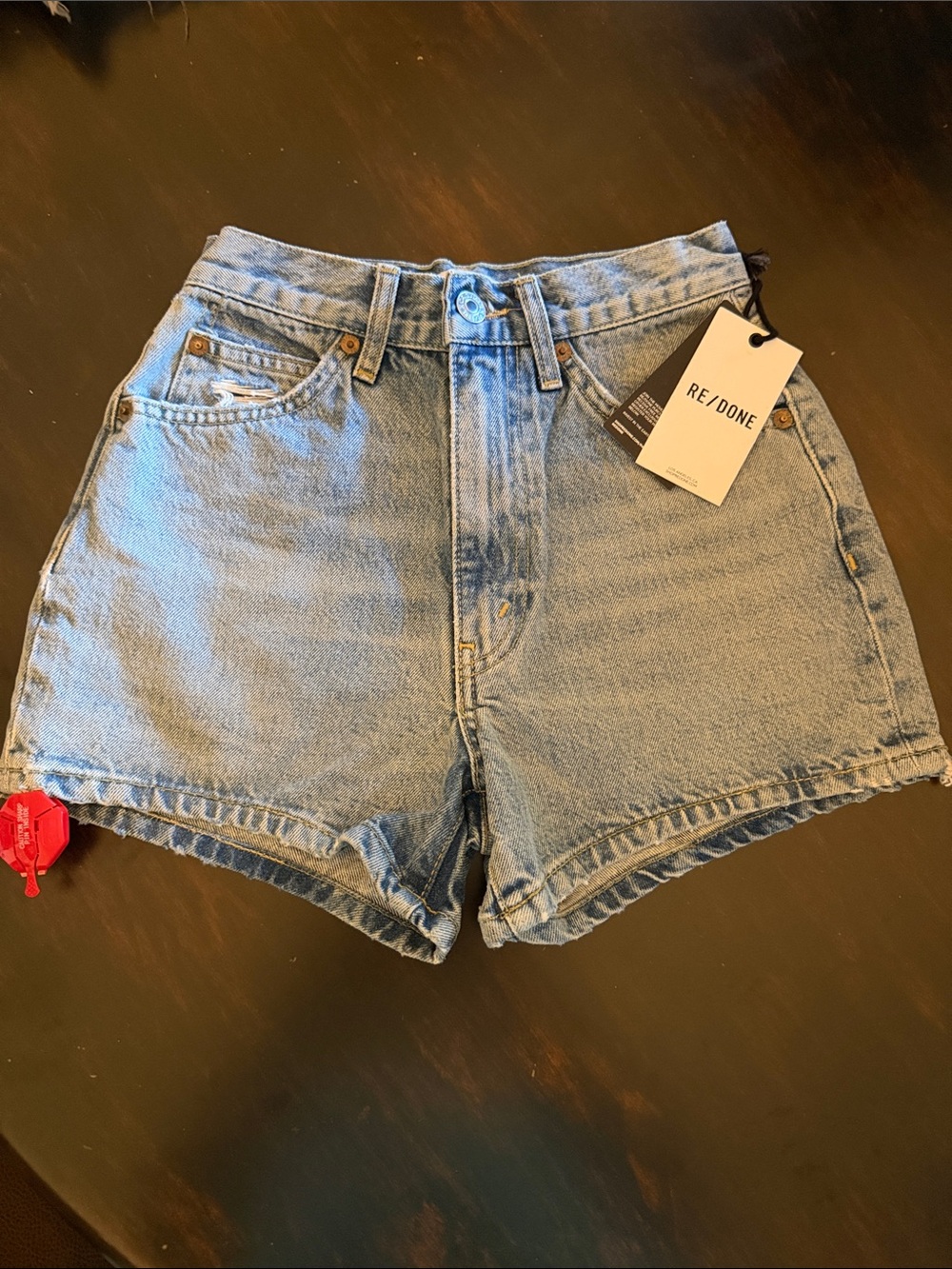 Re/Done size 23 NWT Light Blue High-Rise Vintage-Inspired Denim Shorts